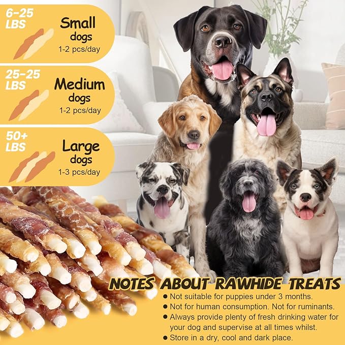 ASMPET Dog Treats Small Dogs, Duck Chicken Wrapped Rawhide Bones Dog Chews Long Lasting Cleaning Teeth Grain Free Healthy Natural for Medium Large Breed (20 pcs, 10.6 oz, 5 inch)