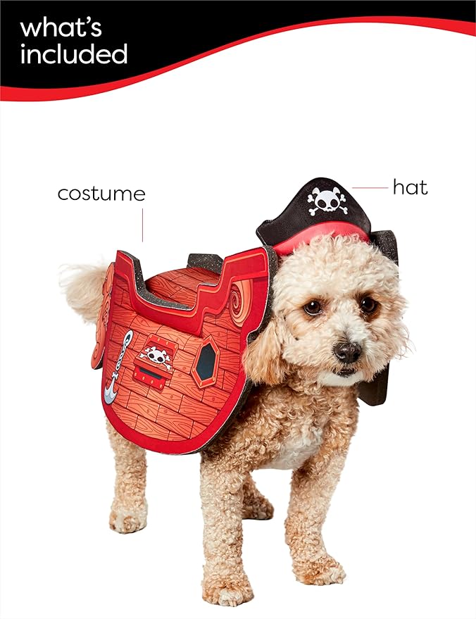 Rubies Pirate Ship Fun and Cute Pet Costume for Themed Parties and Halloween, Small-Medium