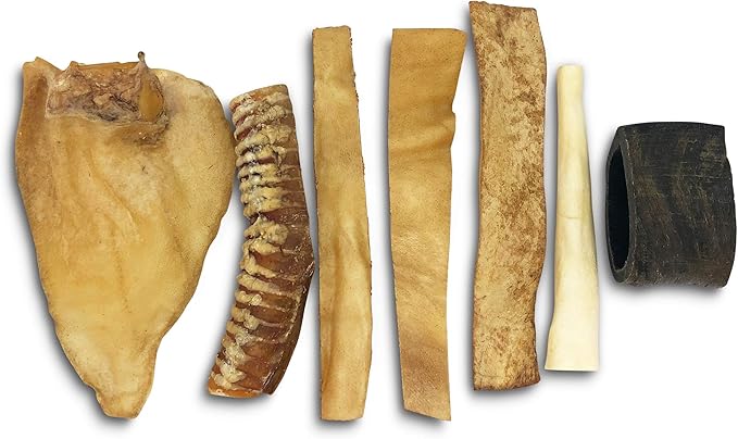 Dog Chews, Water Buffalo Prime Select, 7 Pack (Long Lasting Chews, Dog Bone Assortment, Grain Free, Gluten Free, 0.56 lbs)