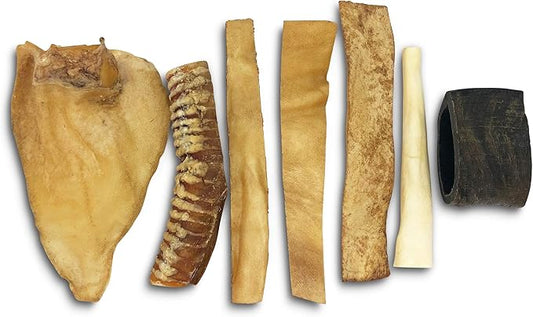 Dog Chews, Water Buffalo Prime Select, 7 Pack (Long Lasting Chews, Dog Bone Assortment, Grain Free, Gluten Free, 0.56 lbs)