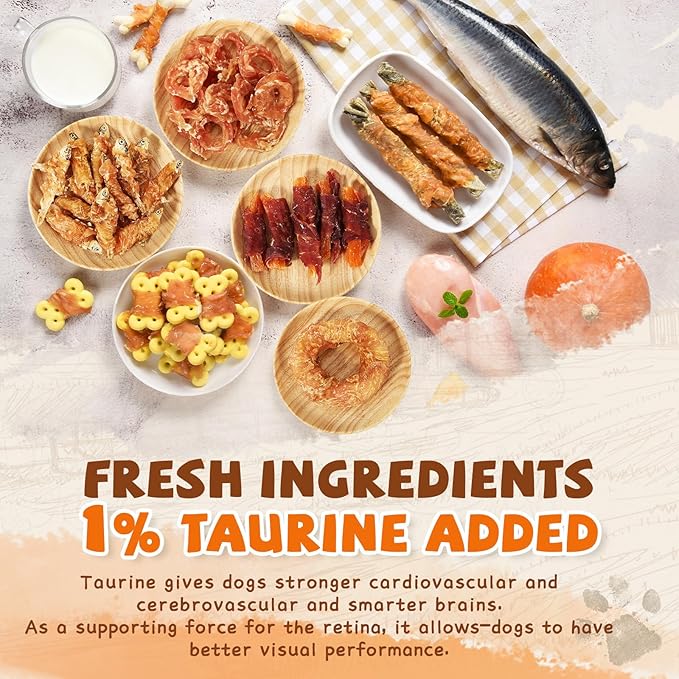 Dog Treats Variety Package, Set of 6 Kinds of Treats, Mix Package-6 Kinds Included-w/Taurine, Bulk Snack for Small Middle Large Dog, 21oz, Package A