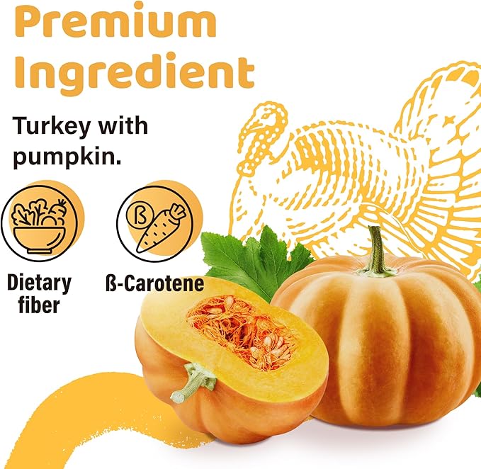 Turkey Dog Treats, All Natural Human Grade Dog Treat, Suitable for Training chew, US Sourced Raw Material, Hypoallergenic, Rawhide Alternative, Thin Stick (Pumpkin)
