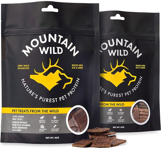 Venison Jerky Dog Training Treats, Grain Free, All Natural, No Fillers, No Artificial Preservatives - Nature's Purest Dog Treats - 8 oz Bag (2 Pack)