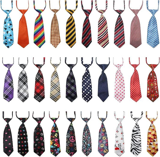 Segarty Dog Ties 30 PCS Dog Neckties, Adjustable Neck Ties and Bows for Medium Large Pets Festival Formal Bulk Pet Bowties Collar Grooming Accessories Holiday Birthday Wedding Costumes