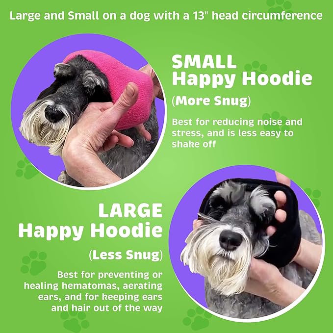 Happy Hoodie The Original Calming Band for Dogs & Cats - for Anxiety Relief – Noise Canceling for Fireworks, Thunderstorms, Pet Grooming & Force Drying - Dog Calming Aid Since 2008 (X-Large, Blue)