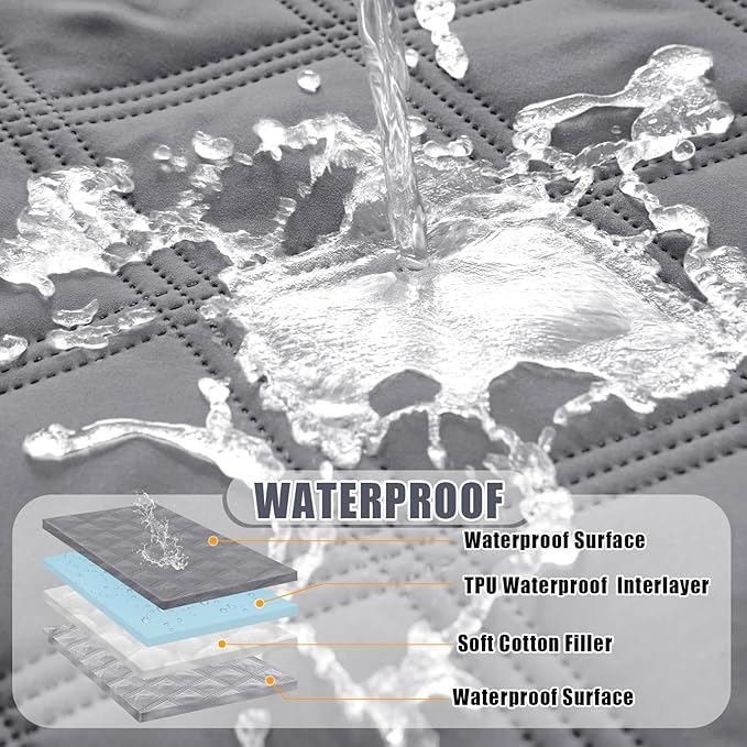 Smiry Waterproof Dog Bed Cover Blanket 30x70, Soft Reversible Pet Blanket, Washable Leakproof Cats Dogs Couch Cover for Sofa, Couch, Furniture, Grey/Light Grey