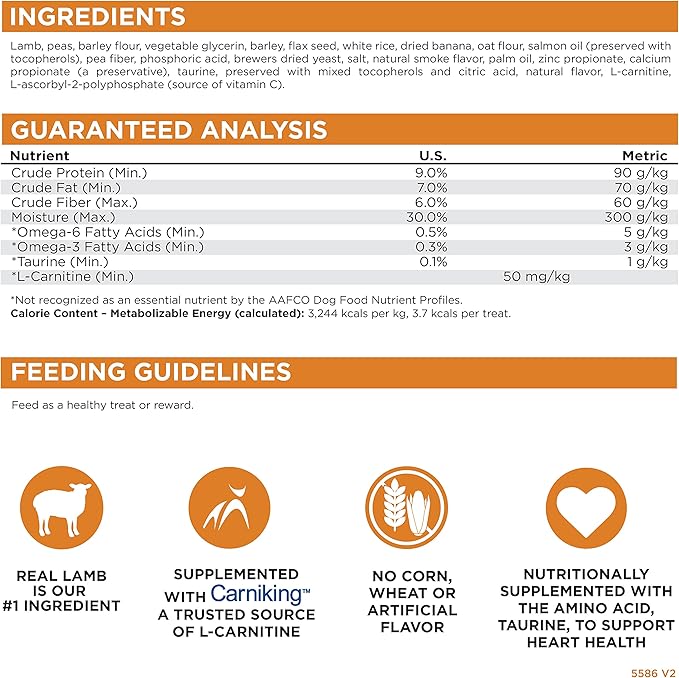 Nutri Source TU80021 14 oz Soft & Tender Lamb Treats for Dogs