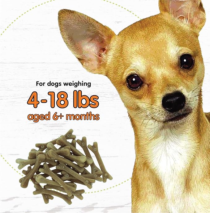 Naturals Super Breath Dental Care Bones for Dogs - 100 Count Mini Dog Dental Treats for Extra Small Dogs, Made in USA, Tasty Dog Dental Chews Help Reduce Plaque, Tartar Buildup & Freshens Breath