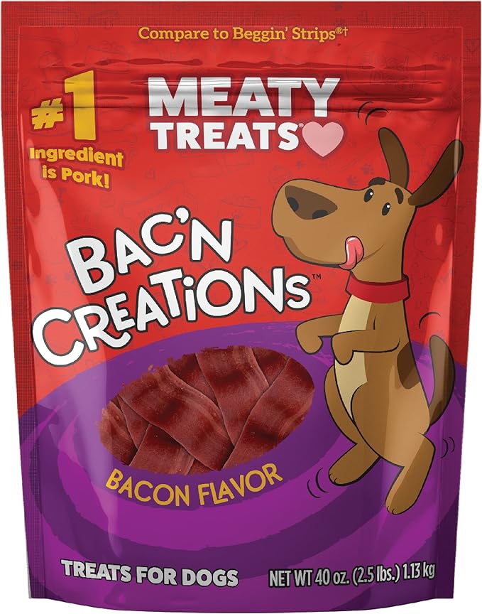 Meaty Treats Bak'N Creation Dog Treats Bacon, 25 Oz, 1Piece