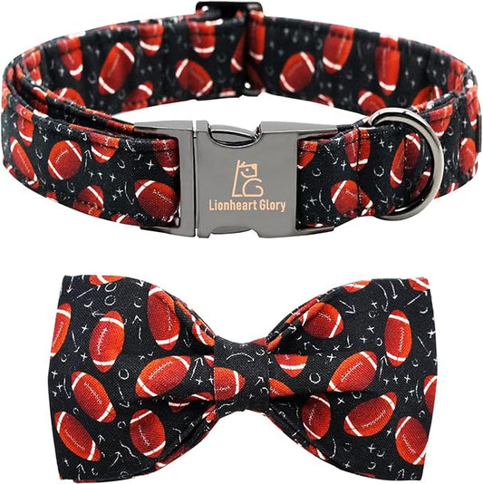 Lionheart Glory Dog Collar Bowtie - Adjustable Cotton Bow for Medium Dogs