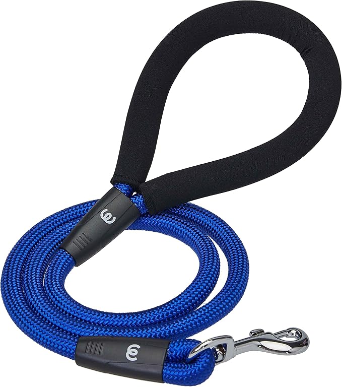 Blueberry Pet Dog Leash - Puppy Essentials with Comfortable Neoprene Handle | Dog Leashes for Large Dogs Heavy Duty | 4ft Strong Rope Leash in Royal Blue, Durable & Eco-Friendly
