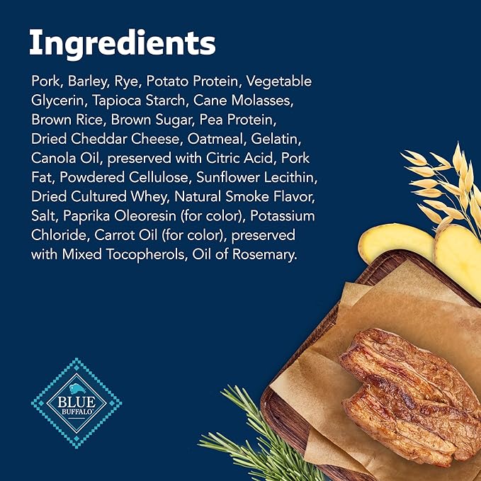 Blue Buffalo Sizzlers Bacon-Style Dog Treats with Real USA Pork, Cheddar Flavor, 15-oz Bag