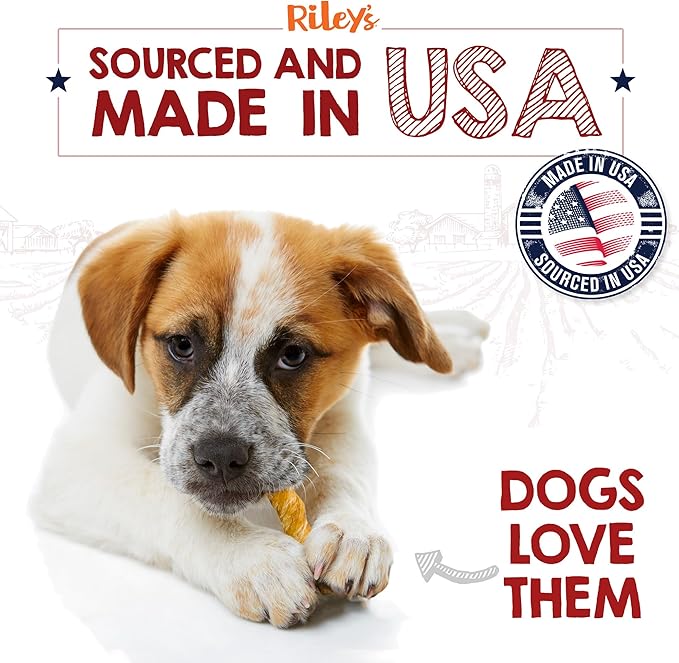 Riley's Chicken Wrapped Beef Sticks - Made with USA Sourced Dehydrated Chicken Breast & Beef Hide - Dog Snacks for Small Dogs and All Natural Chew Sticks - 21 Small Twists