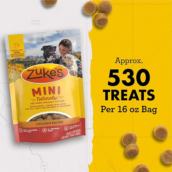 Zuke’s Mini Naturals Dog Training Treats for Dogs, Pet Treats Made with Real Chicken, 16 oz