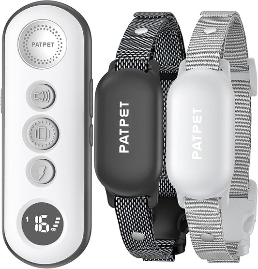 PATPET Shock Collar for Dogs(10-120lbs), 4000ft Rechargeable IPX7 Waterproof Training Collar with Remote for 2 Dogs- Electric Dog Collar for Small Medium Large Dogs 2 Packs