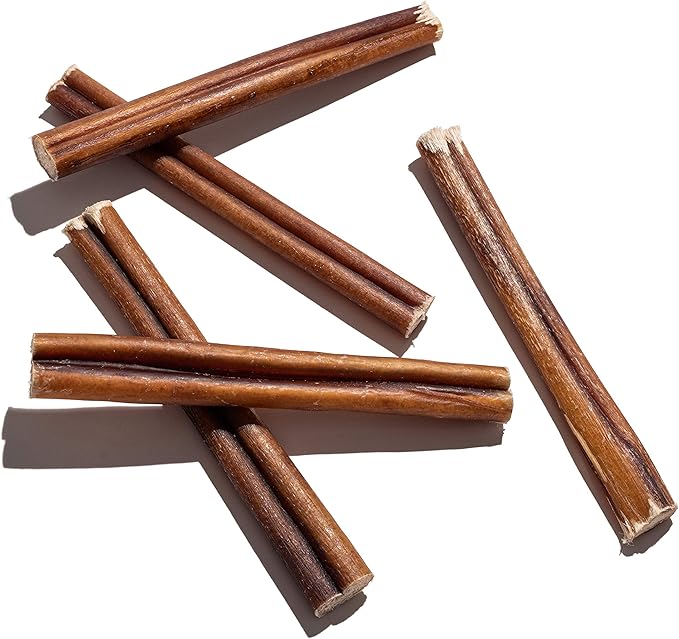 Jack&Pup 6-inch Bully Sticks for Medium Dogs (25 Pack) All Natural Beef Pizzle, Long Lasting Dog Treats, Odor Free