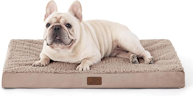 Bedsure Dog Bed Medium Size Dog - Orthopedic Waterproof Puppy Beds with Removable Washable Cover, Egg Crate Foam Pet Mat, Suitable for Pet Up to 35 lbs