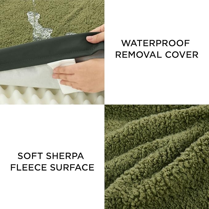 Bedsure Dog Bed Medium Size Dog - Orthopedic Waterproof Puppy Beds with Removable Washable Cover, Egg Crate Foam Pet Mat, Suitable for Pet Up to 35 lbs