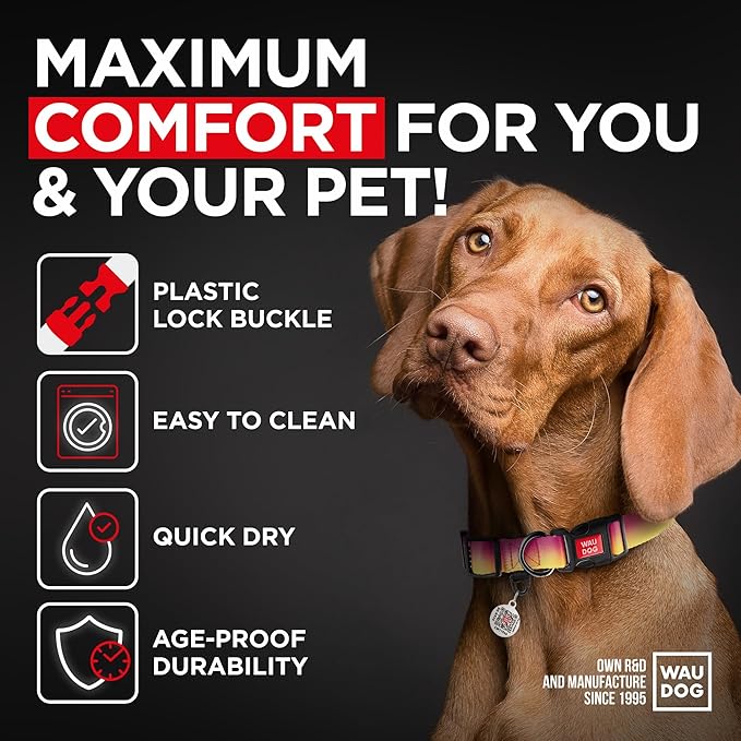 Airtag Dog Collar Nylon Dog Collar with Airtag Holder - Adjustable for Large Dogs, Small & Medium Dogs - Breakaway Puppy Collars for Large Breed Dogs - Boy & Girl Collars