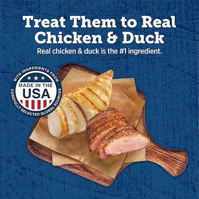 Blue Buffalo True Chews Premium Jerky Cuts Dog Treats, Made in the USA with Natural Ingredients, Duck, 12-oz Bag