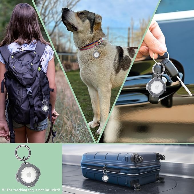 ADITYNA Cotton Dog Collar with AirTag Holder - Heavy-Duty Metal Buckle, Breathable, Easy Adjustable for Large & Extra-Large Breeds - for Walking, Training (Bright Rainbow, Fits 19-30" Necks)