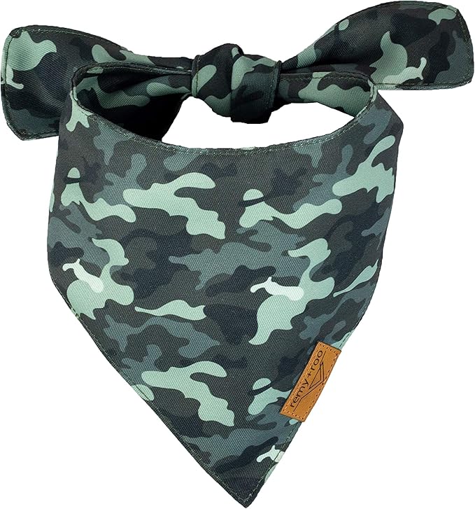 Remy+Roo Large Dog Bandanas - 4 Pack Timeless Set | Premium Durable Adjustable Polyester Fabric | Patented Shape Boy Dog Bandanas | Pack of Bandanas for Dogs