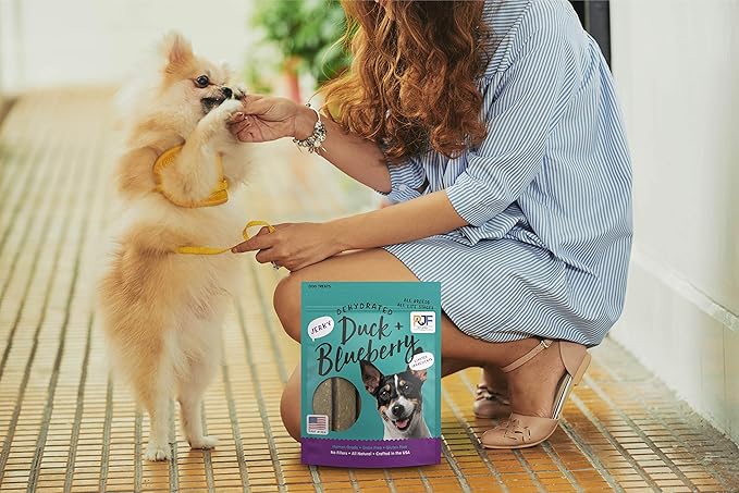 Pet Jerky Factory Premium Duck and Blueberry 12 oz. Dog Jerky Treats | 100% Human Grade | USA Made | High Protein | Grain Free | Limited Ingredients | No Filler | BHA-BHT Free | Soft-Tender