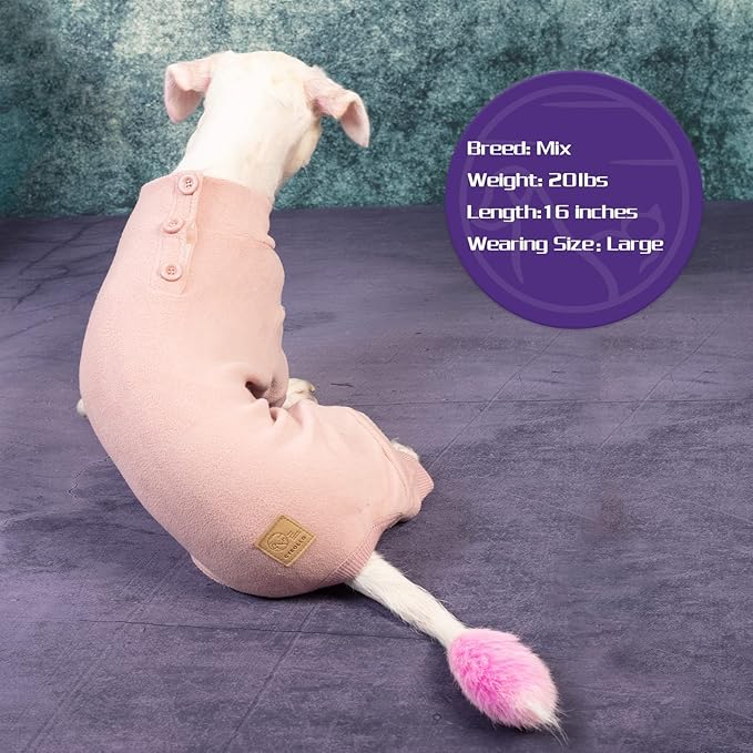 cyeollo Dog Pajamas Small Winter Dog Coat Warm Fleece Dog Pjs Thermal Dog Onesie Stretchy Pet Jumpsuit Puppy Jacket Cat Apparel, Pink XS