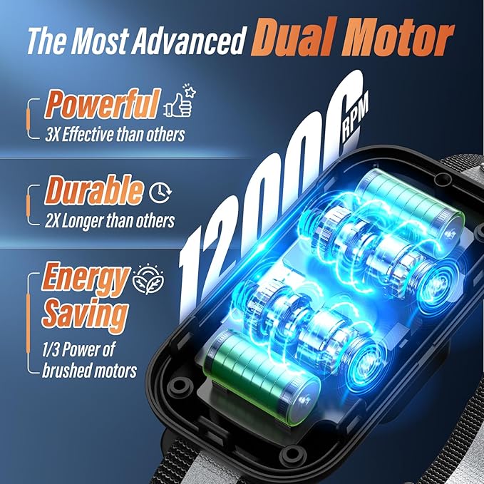 Dog Bark Collar for Large Medium Small Dogs, Smart Barking Collar, Effective No Bark Collar with Adjustable Beep Vibration Correction Modes, Automatic Anti Barking Device, IP67 Waterproof, Orange