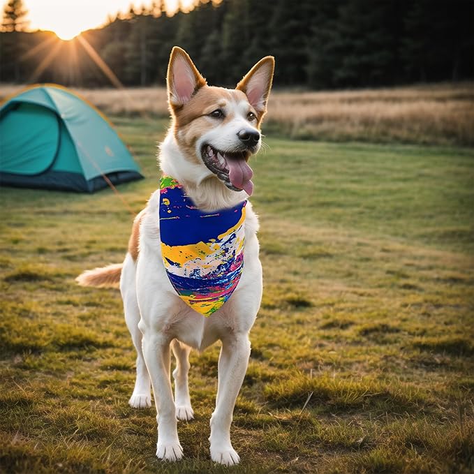 10PCS Dog Bandanas Tie Dye for Xs Small Breed Dog Bandanas Pack Kerchief Washable Triangle Bibs Head Scarves Scarfs for Boys and Girls Grooming Accessories Costume