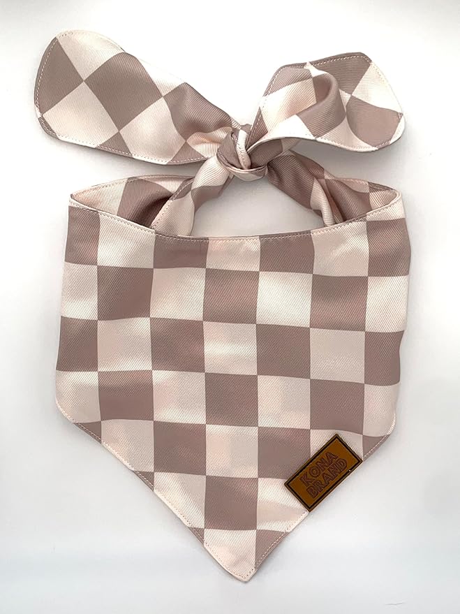 KonaBrandCo- Premium Handmade Dog Bandana | Dual Layered Silky Durable Polyester Fabric | Adjustable Fit Custom Shape- Won't Roll (Large, CALVIN)