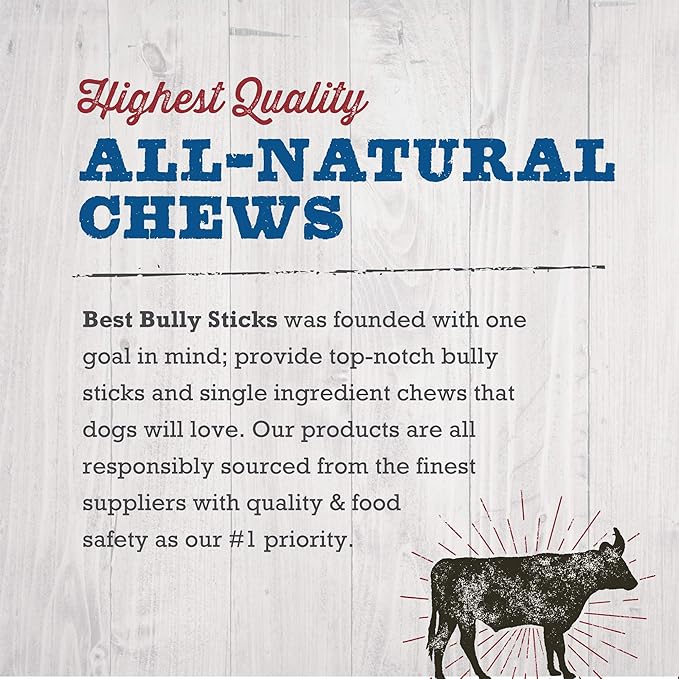 Best Bully Sticks 5-6 Inch Beef Bladder Sticks - 30 Count (Pack of 1) - 100% Natural, Single-Ingredient, Supports Dental Health, Rawhide Alternative
