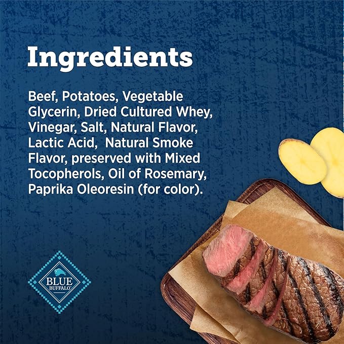 Blue Buffalo True Chews Premium Grillers Dog Treats, Made in the USA with Natural Ingredients, Steak, 30-oz. Bag