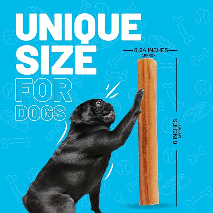 Sitka Farms Bully Sticks XL 6 inch - 10 Count - Premium Natural Single Ingredient for Aggressive Chewers - High Protein Long Lasting Treats