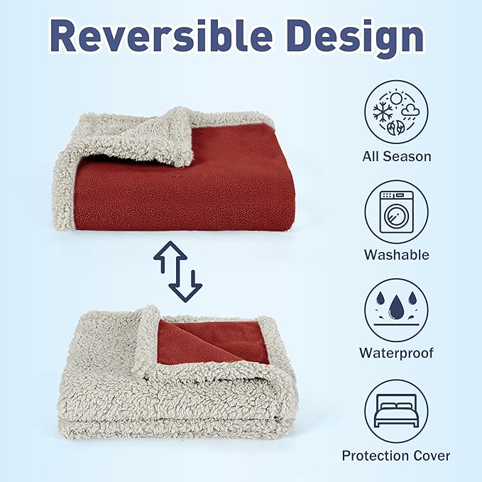 Kritter Planet Large Waterproof Bed Blanket for Intimacy, King Size Love Couples Bed Cover Leakproof, Reversible Protector Furniture Couch Cover for Dogs Pets, Washable, Stain Proof, Hair Resistant