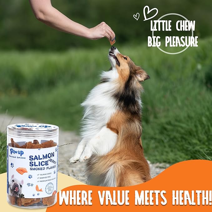 Salmon Treats for Dog, Soft Healthy Dog Salmon Jerky, High Protein Dog Snacks, Human Grade Salmon Fillets with Taurine,12.5oz (Smoked Flavor)