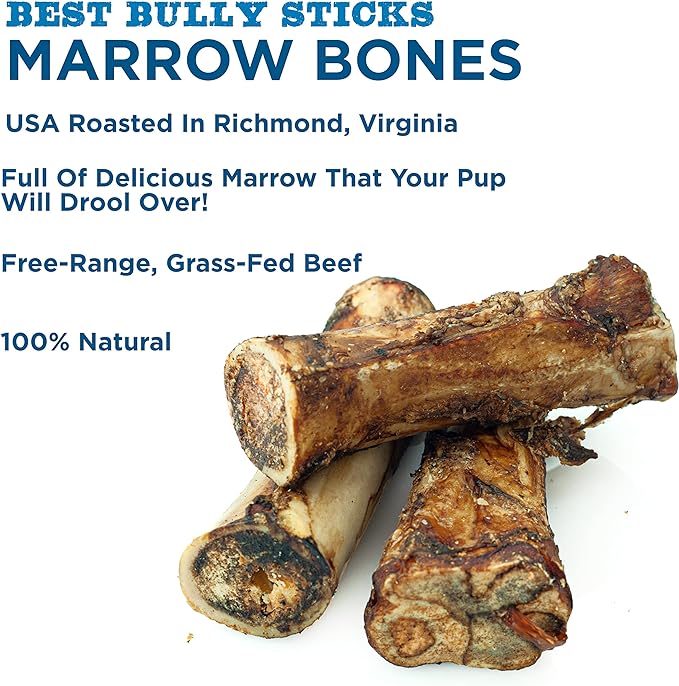 Best Bully Sticks Marrow Bones - 3 Count (Pack of 1) - USA Packed, Healthy Snack, Grass-Fed Beef, Long-Lasting, Great for Large Breeds