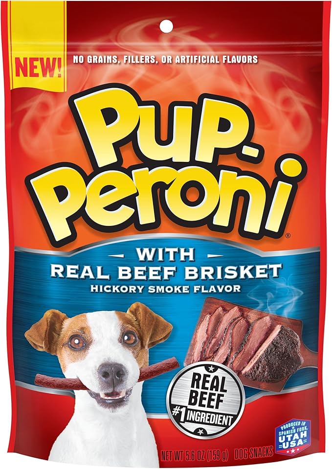 Pup-Peroni Dog Treats, Real Beef Brisket with Hickory Smoke Flavor, 5.6 Ounce (Pack of 8)