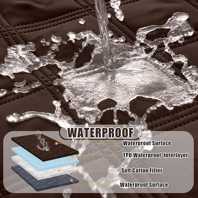 Smiry Waterproof Dog Bed Cover Blanket 82x102, Soft Reversible Pet Blanket, Washable Leakproof Cats Dogs Couch Cover for Sofa, Couch, Furniture, Chocolate/Dark Grey