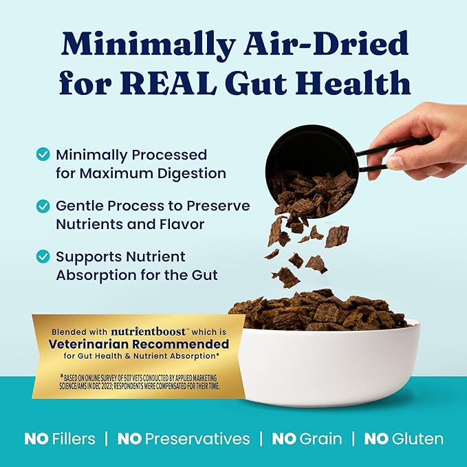 Solid Gold Air Dried Dog Food Toppers for Picky Eaters - Healthy Dog Treats Made with Real Beef to Serve as Meal Topper or Dog Treat - Supports Muscle Growth, Immunity, and Healthy Digestion - 2 LB