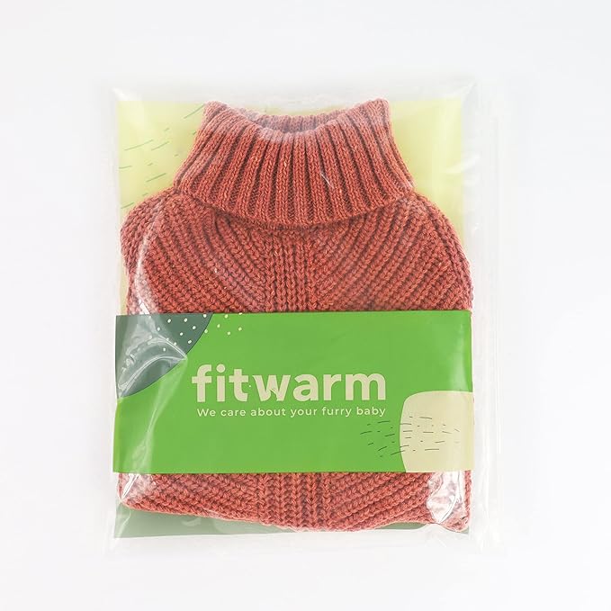 Fitwarm Thermal Knitted Dog Sweater Doggy Winter Coat Pet Clothes Doggie Turtleneck Jacket Puppy Outfits Cat Sweatsuit Red Small