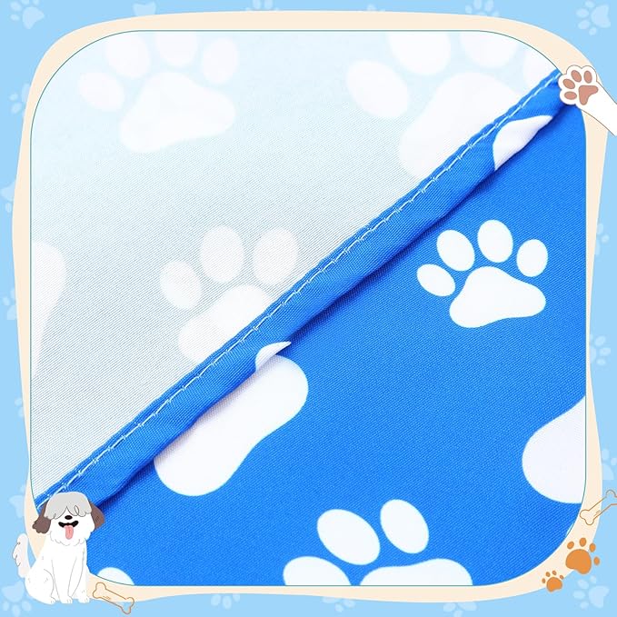 Sanwuta 50 Pcs Paw Print Dog Bandanas Bulk Colorful Paw Bandanas for Dogs Pets Triangle Kerchief Bib Scarf for Puppy Small Medium Large Pets Costume Accessories