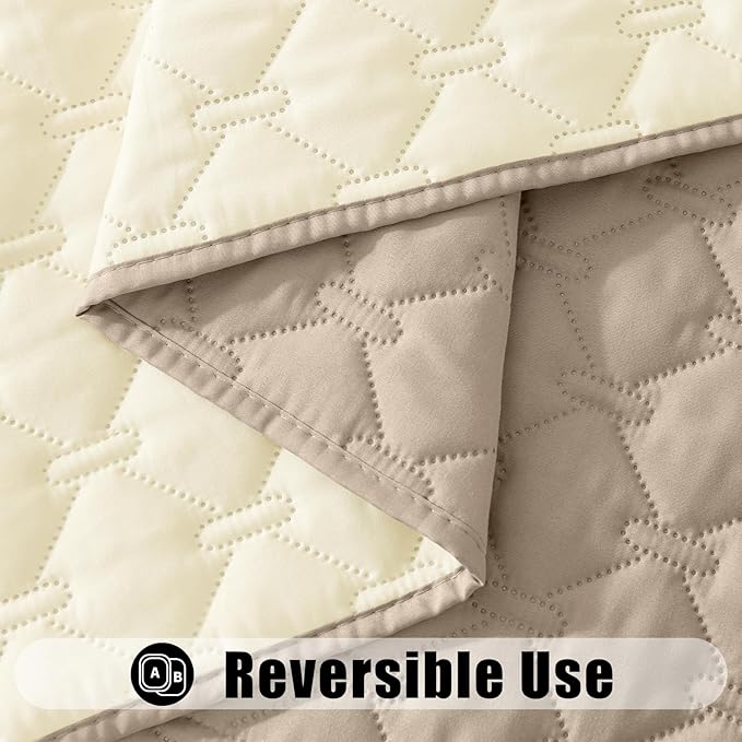 Smiry Waterproof Dog Bed Cover Blanket, Soft Reversible Pet Blanket, Washable Leakproof Cats Dogs Couch Cover for Sofa, Couch, Furniture (68x82 Inch, Taupe/Beige)