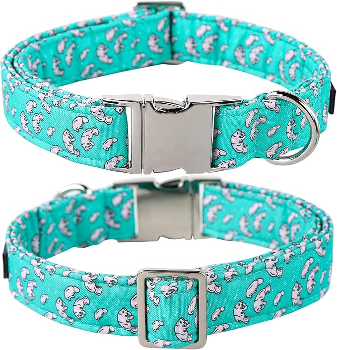 Lionet Paws Summer Female Dog Collar with Flower, Soft Comfortable Adjustable Manatee Collar for Large Dogs, Neck 16-24 inches