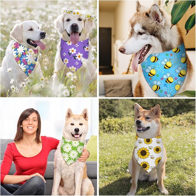 Saintrygo 20 Pcs Plain Dog Bandanas Bulk for Puppy Sublimation Washable Triangle Dog Bib Heat Transfer Adjustable Bandana for Small Medium Large Pets(32 x 22 x 22 Inches)