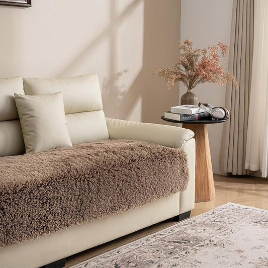 Waterproof Dog Bed Cover, Soft Plush Pet Blanket with Anti-Slip Back for Bed Couch Sofa, Furniture Protector for Small, Medium and Large Dogs and Cats (Brown, 30"x80")