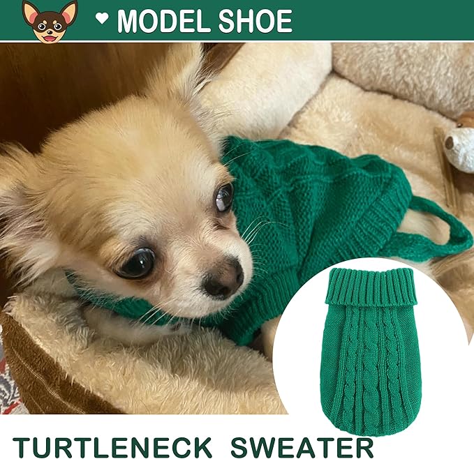 Winter Dog Clothes for Small Dogs XS Dog Sweater Teacup Dog Clothes 2 Pieces Knitted Dog Sweaters Fall Chihuahua Yorkie Winter Warm Puppy Pet Cat Sweater Outfits Xs