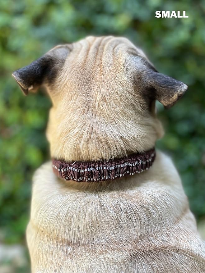 Tuff Pupper Heavy Duty Dog Collar with Handle | Ballistic Nylon Heavy Duty Collar | Padded Reflective Dog Collar with Adjustable Stainless Steel Hardware | Convenient Sizing for All Breeds