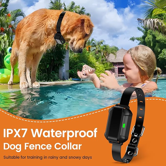 Wireless Fence For Dogs, Dog Training, Forbidden Zone, 3-in-1 Precise Radar Wireless Fence System Up to 1 Acre, Real-Time Distance Monitoring, Indoors & Outdoors, Medium to Large Dogs 20-110lbs