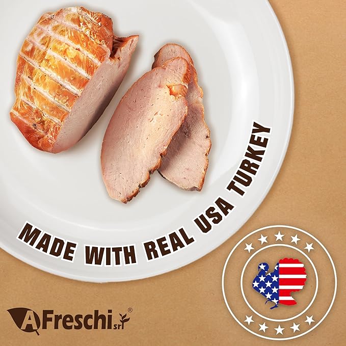 Afreschi Natural Turkey Treats Star Bites –16 oz, Hexagonal Shape, USA-Sourced, All-Natural, Hypoallergenic, Low-Fat, Healthy & Easily Digestible, Puppy & Training Snack & Small Dogs